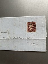 1857 Queen Victoria Part Entire 1d Red Stars 752 Numeral Of Stowmarket