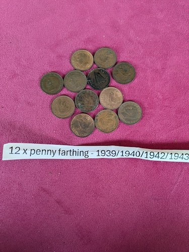 Old penny farthing coins - farthing,