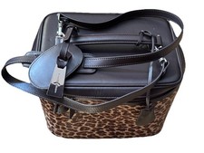 Jasper Conran Pony Skin/Leather Cosmetic Travel Makeup Bag + Mirror