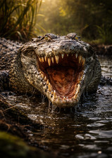 Crocodile metal sign retro - sign,