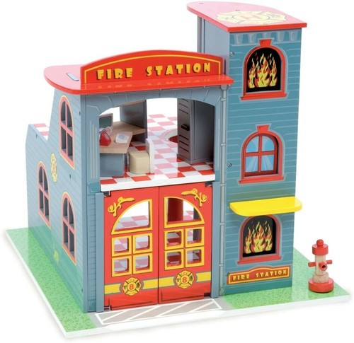 Toy van wooden fire station - fire,
