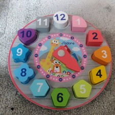 Wooden Clock Shapes Puzzle Toy