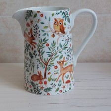 Portmeirion Tree Of Life Jug Pitcher Ceramic 15.5cm Woodland Animal Hare Owl