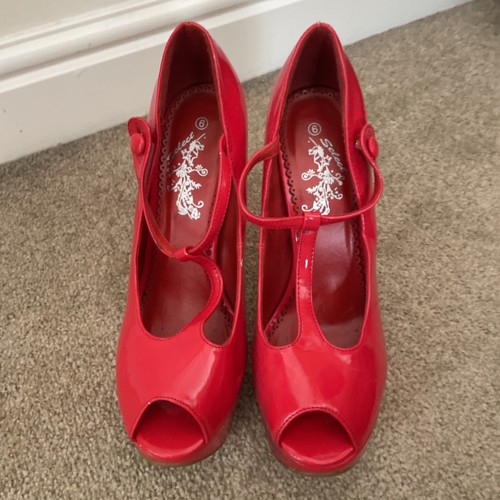 Women red patent high - women's,