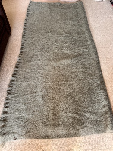 Luxury mohair throw sage green - luxury,