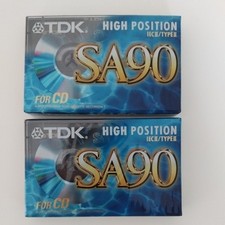 2 X TDK SA90 Type II Chrome Blank Audio Media Recording Cassette Tape NEW SEALED