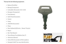 JCB BOMAG Master Plant Key
