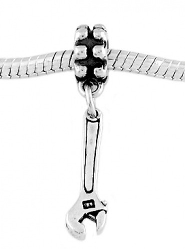 Sterling silver wrench tool - silver,