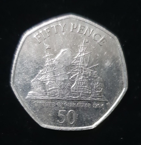 Gibraltar 50p fifty - fifty, coin