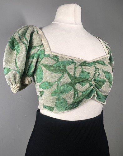 Zara beige green puff - beige, &