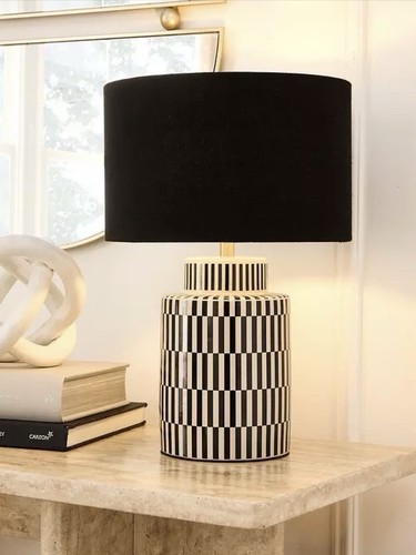 Monochrome ceramic lamp post - monochrome,