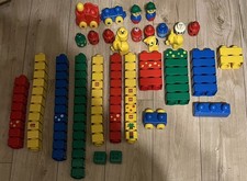 Vintage Duplo Primo Large Bundle Over 100 Pieces Train Figures Animal Rattles 