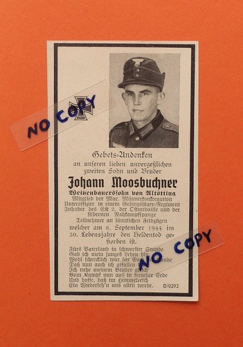 Ww2 german death card priest - german,