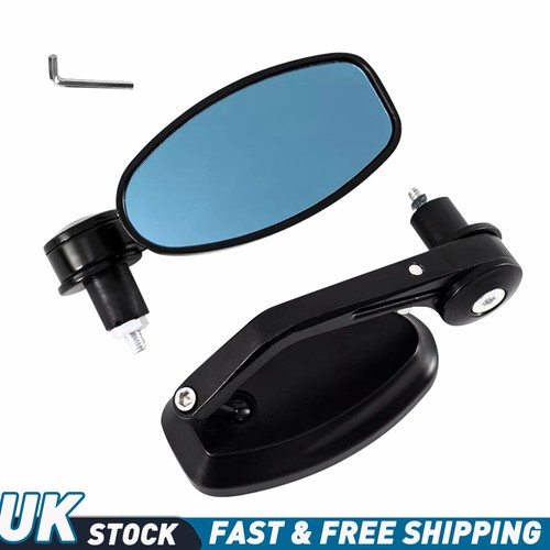 22mm bar end mirrors blue - bar,