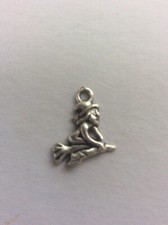 Collectable Witch Broom Broomstick White Metal Charm Pendant 17 mm