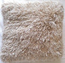 Luxe Glimmer Fluffy Faux Fur Shaggy Sparkle Large Cushion Cover Sofa Chair Bed