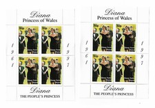 GB Steep Holm stamps mini sheets x 2 Diana Princess of Wales (8 x 50p stamps)