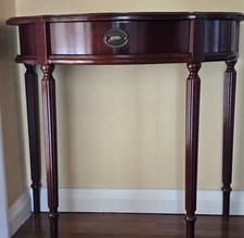 Vintage style reproduction wooden half-moon Hall, phone, console table etc