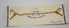 Vintage SWEATER BLOUSE CLIP GUARDS gold tone with iridescent stones Original