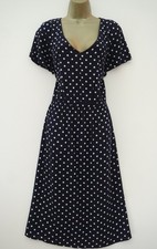 BONMARCHE NAVY WHITE POLKA DOT