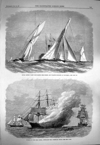 Original old antique print - old,