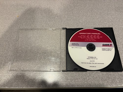 Operators manual case ih - manual, cd