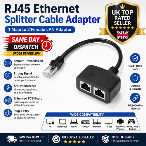 Rj45 ethernet splitter cable - ethernet,