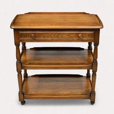 Ercol 3 Tier  Serving Table Trolley With Drawer Golden Dawn FREE UK Delivery