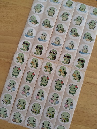 Turtle stickers set - turtle,