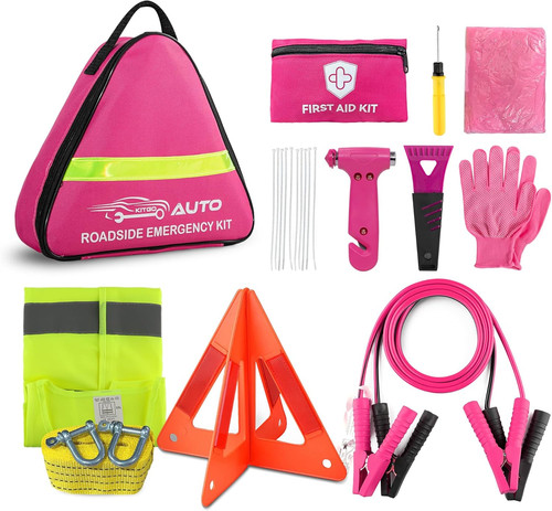 Pink car emergency - emergency, kit