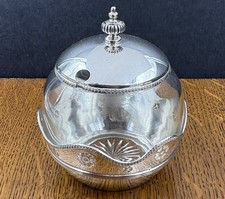 A sterling silver & glass jam / honey / preserve jar Mappin & Webb Birm 1919
