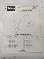 TORO PARTS CATALOG LIST BOOK
