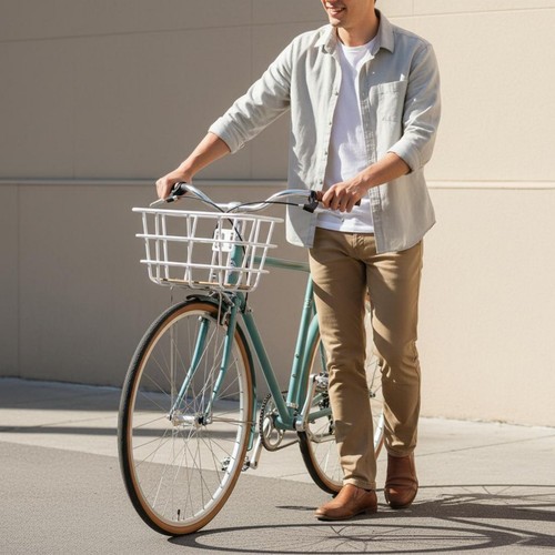 Retro bike basket bamboo - retro, board