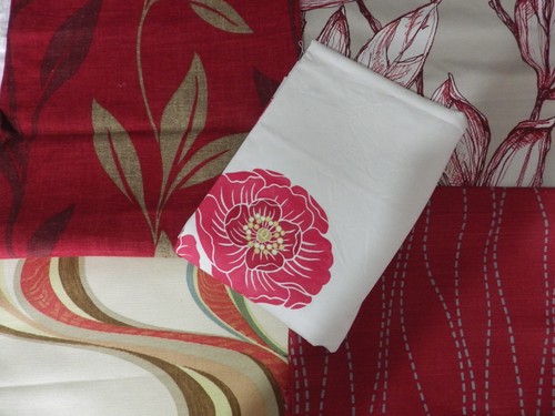 Total red designer curtain - total,