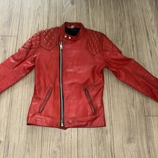 Vintage 70s TT Leathers Ladies Red Leather Cafe Race Motorcycle Biker Jacket 36