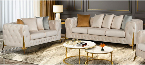 Chesterfield beige tufted - chesterfield,