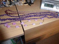 Vintage  4 Glass bead necklaces  Amethysts etc