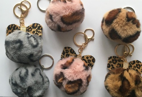 Fluffy faux fur ball pendant - ,
