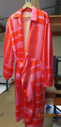 Red orange pink wrap - red/orange, dress