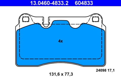 Brake pads ate 0460 - brake, 13.0460-4833.2