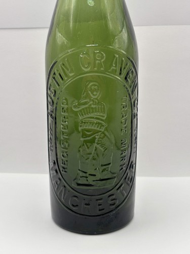Old green glass beer - , bottle
