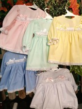 DREAM BABY GIRLS autumn pastels long sleeved dress choice of 5 colours 