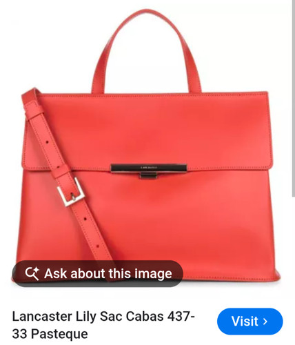 Leather handbag with strap - leather,