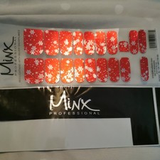 Red Lightning with silver snowflakes MINX NAIL WRAPS NEW SALON QUALITY 