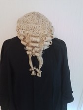 Genuine Ede & Ravenscroft Barristers Wig & Gown with tabs and Travel tin