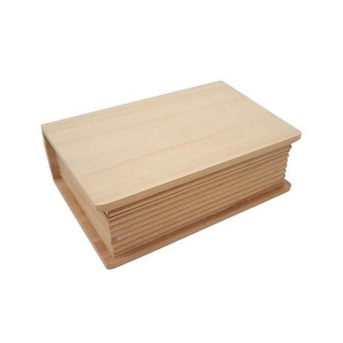 Bare wood book box - wood,