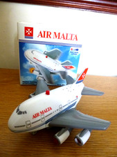 AIR MALTA  AIRPLANE PULLBACK -  LIGHTS AND SOUNDS TOY PLANE - ORIGINAL BOX