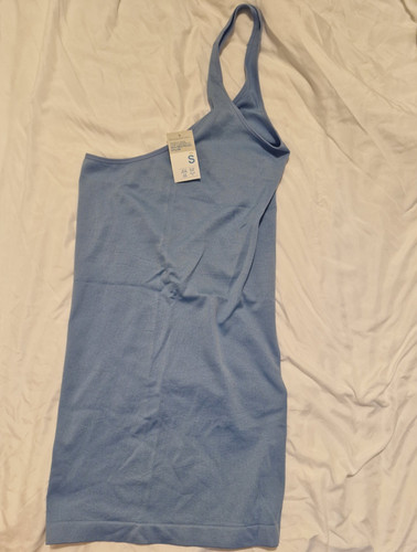 Blue ribbed stretch - stretch, strappy