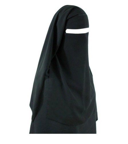 Two layer niqab face cover - face,