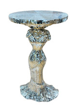 MIRRORED TABLE STUNNING SILVER MOSAIC VENETIAN FLOWER STAND BED SIDE LAMP ROMANY